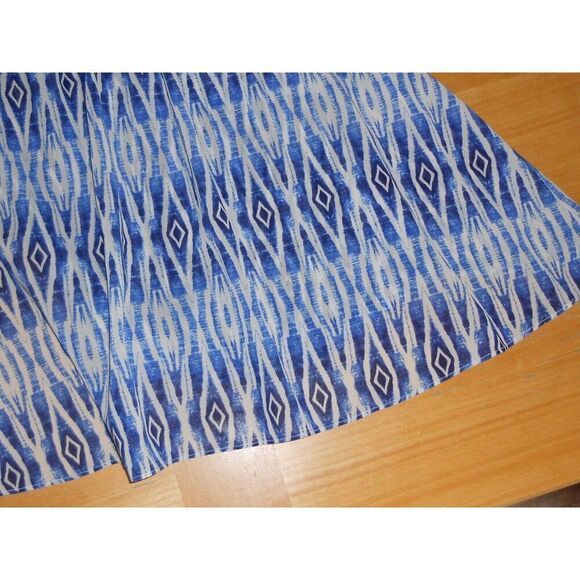 Anthropologie Meadow Rue Merlin Blue White Boho Print TUNIC TANK TOP XS - Picture 2 of 8